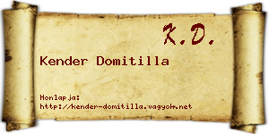 Kender Domitilla névjegykártya